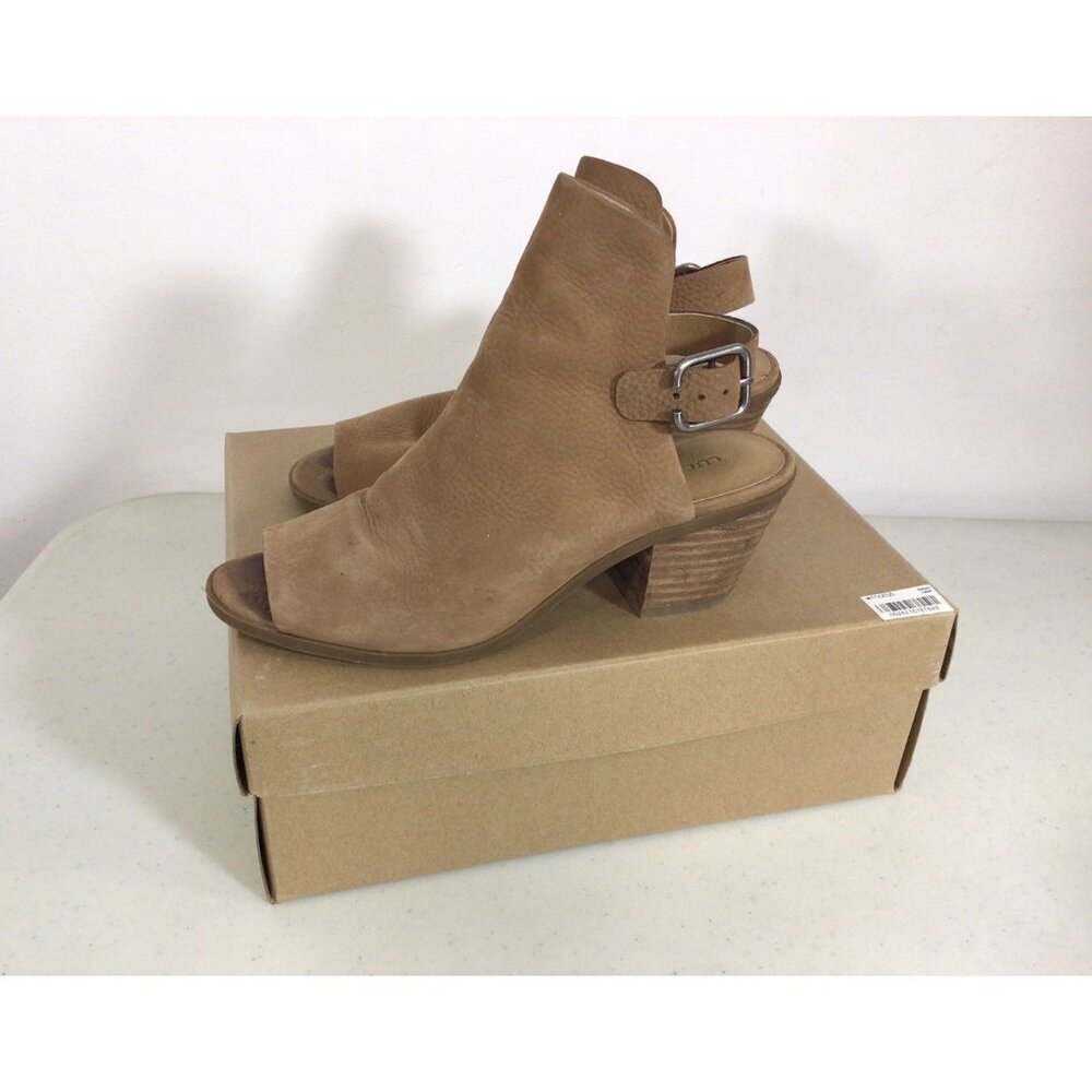 Lucky Brand Nubuck Leather Sandals Heels Womens 6.5